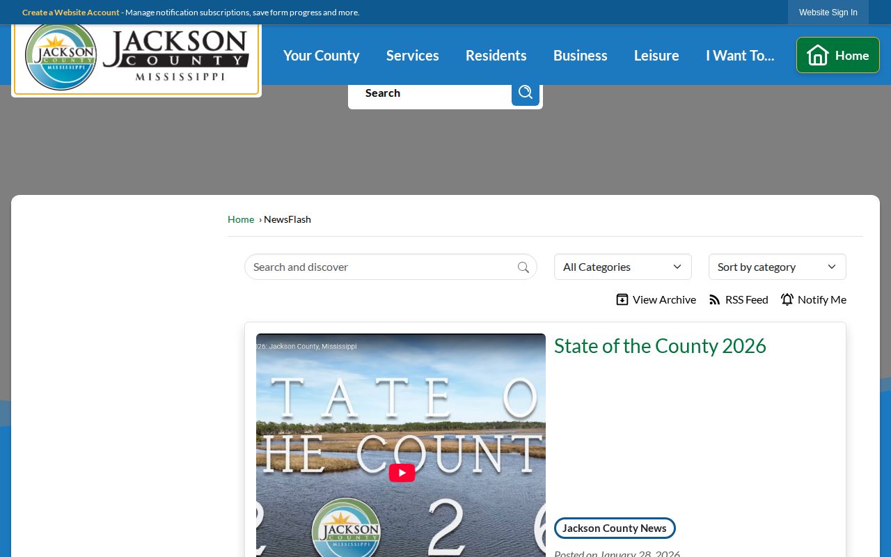 Jackson County official crime-report and inmate-record access page