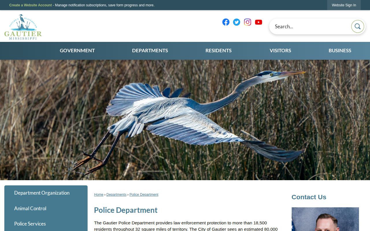 Jackson County Gautier Police Department arrest-record source